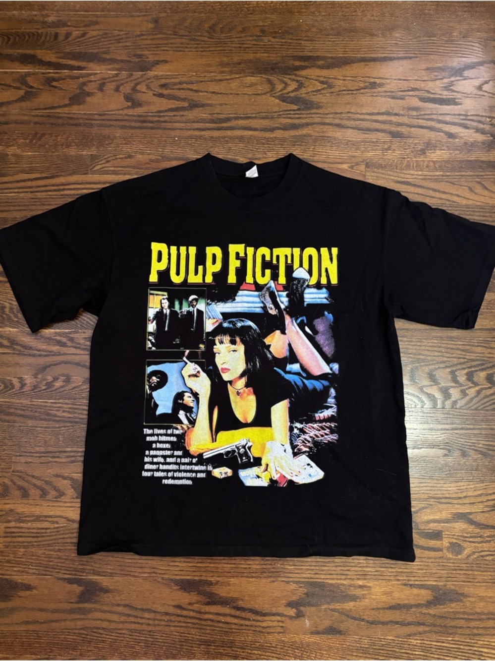 Pulp Fiction Graphic T-Shirt Oversized Black Film Buff Vintage